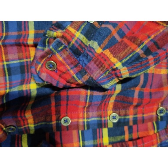 Cat & Jack Button Up Boys Youth 6/7 Plaid - Picture 2 of 5